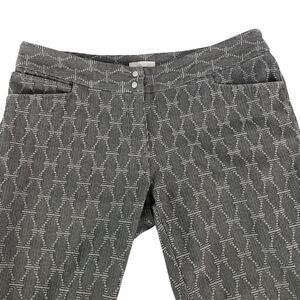 Adidas Golf Advance Brocade Pull on Ankle Pants Womens Size Large Gray Pattern